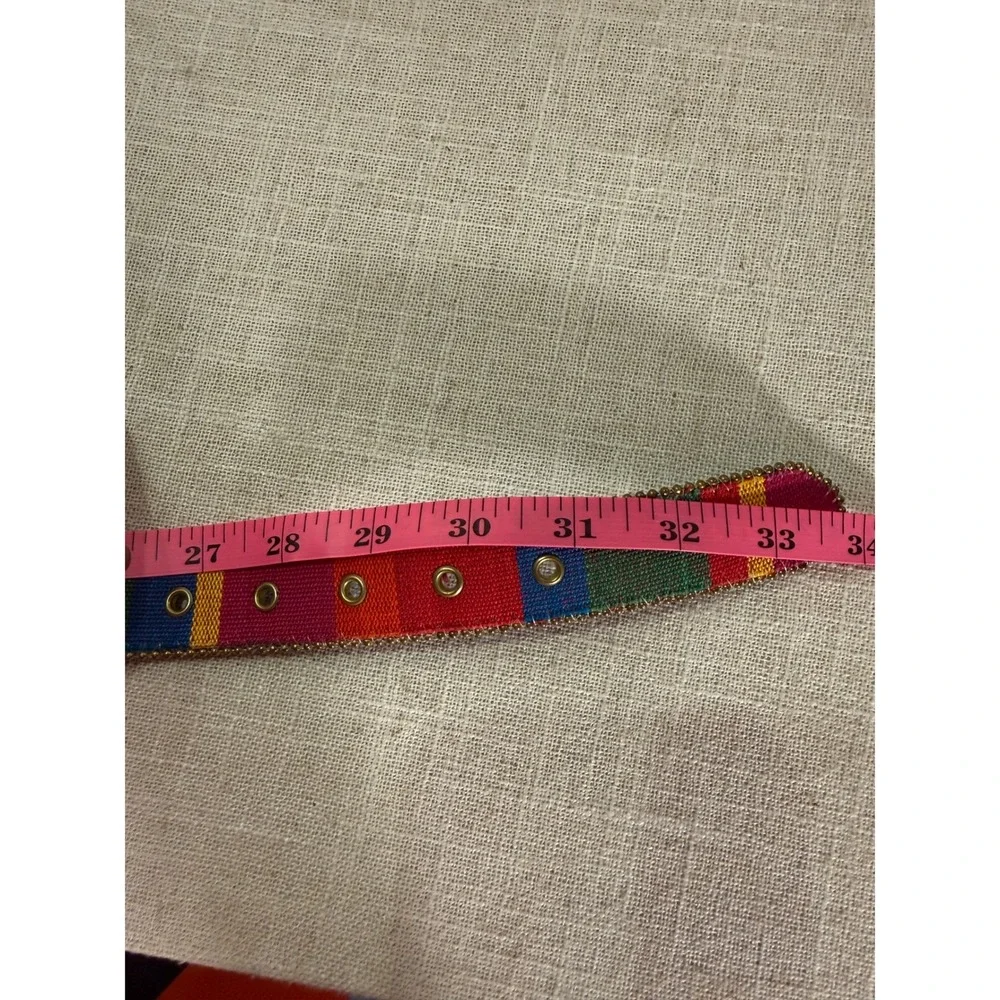 Elite Fresno belt vintage colorblock bold jewel tonegold buckle bullet trim 31